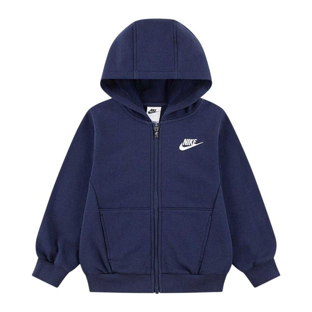 Nike Childrens/Kids Sportswear Club Embroidered Logo Full Zip Hoodie / Navy